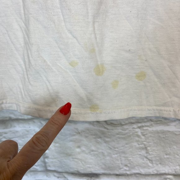 BEYONCE White T Shirt 2013 Medium The Mrs. Carter World Tour Concert Damaged - Picture 5 of 10